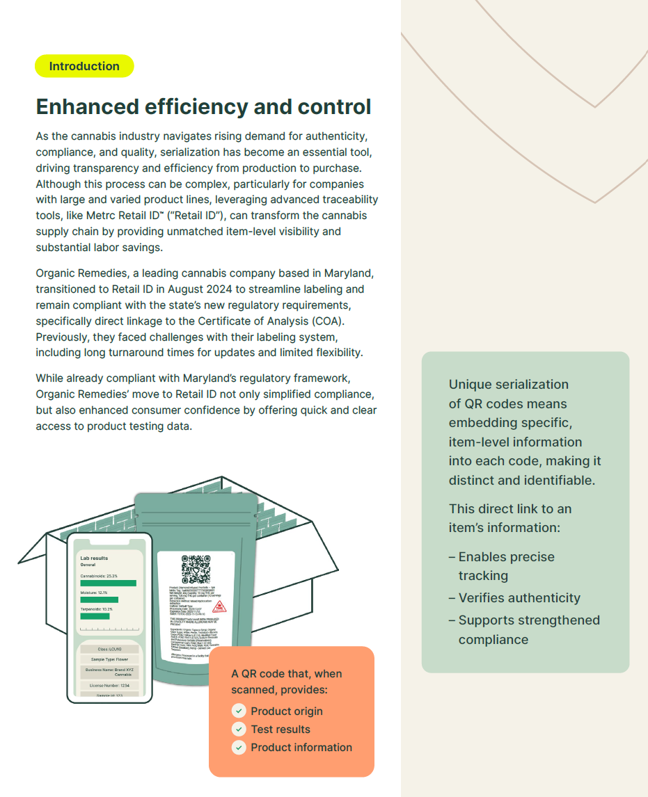 Expanding product transparency with Metrc Retail ID